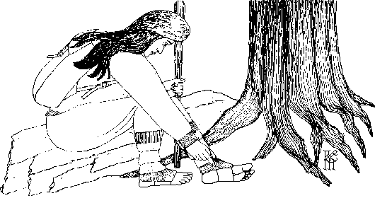 Drawing: Woman Wearing Barefoot Gaiters _ by the author.
